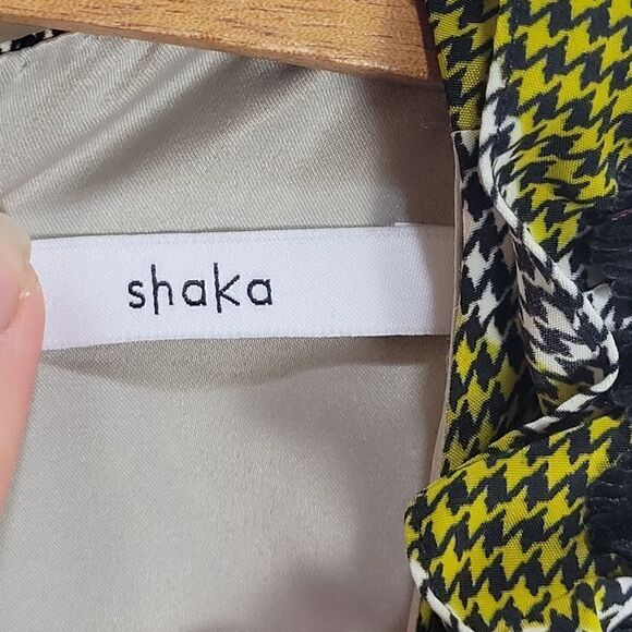 Chartreuse Harlequin Houndstooth Dress - Picture 6 of 14